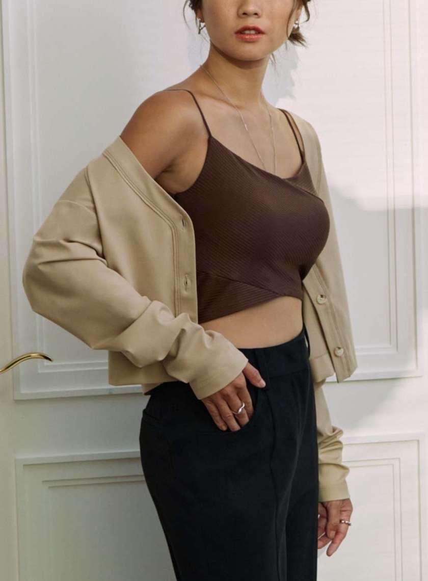 正反兩穿長袖罩衫上衣